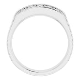14K White 3/4 CTW Natural Diamond Milgrain Band